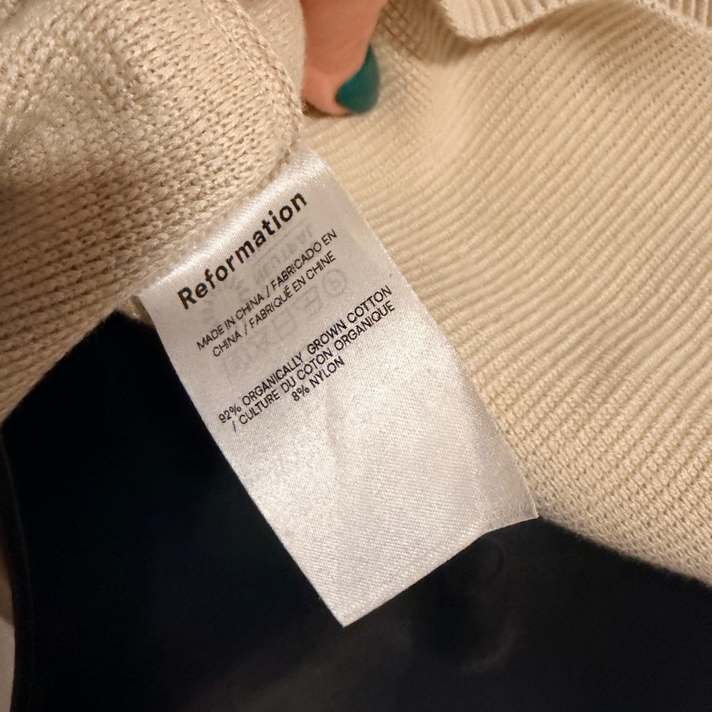 Reformation Cream Ribbed Tank Top - Picture 6 of 6